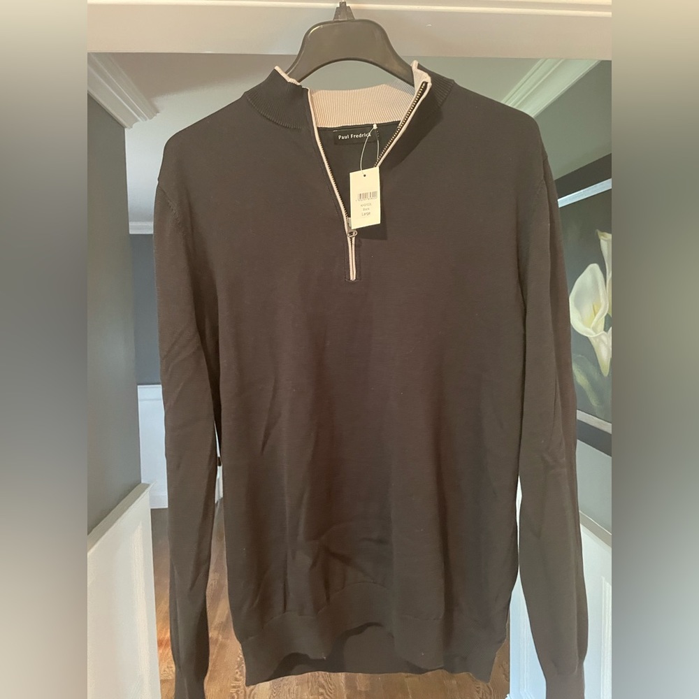 Paul Frederick Quarter Zip Sweater (L)